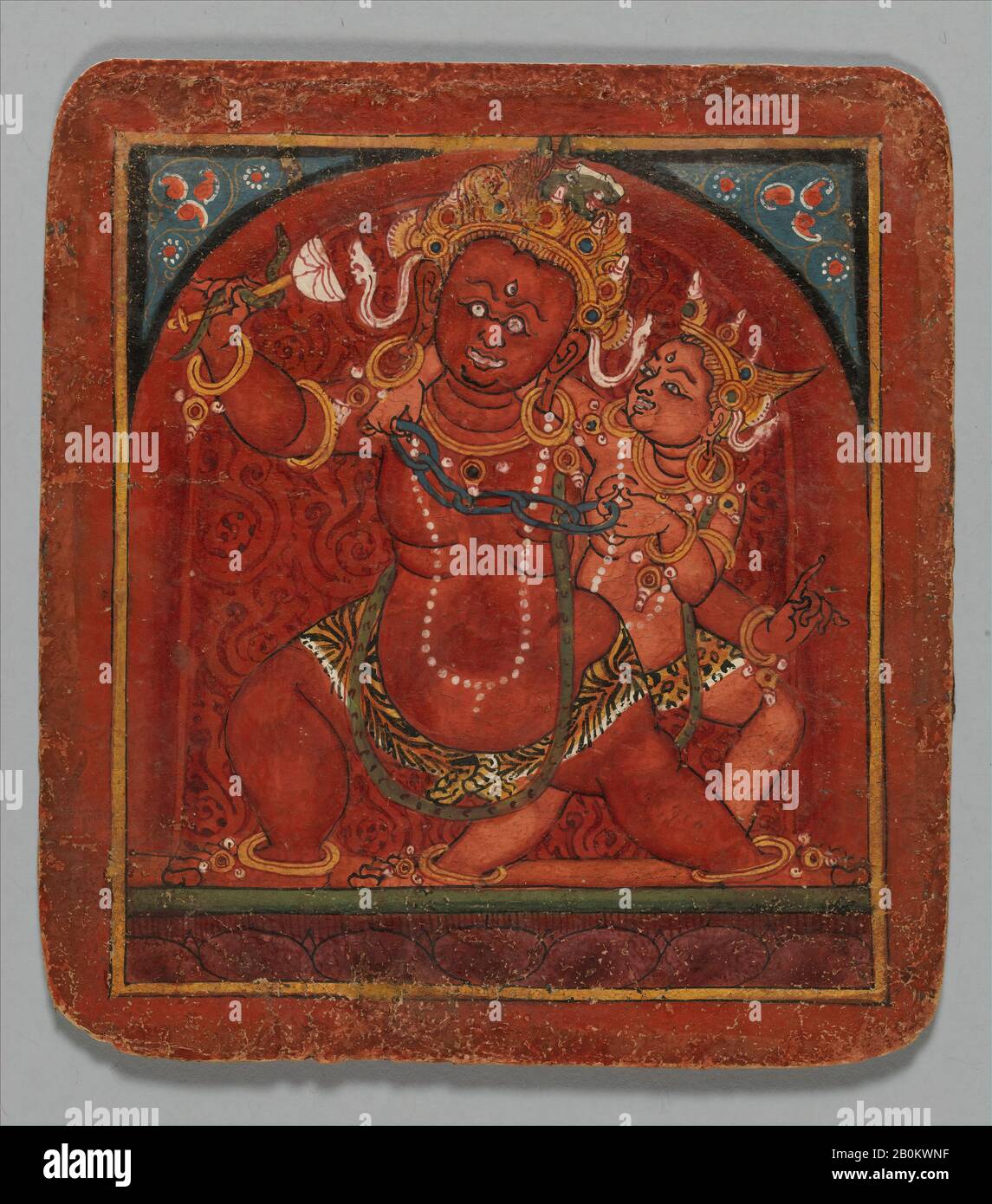 Carte d'initiation (Tsakalis) : Hayagriva, Tibet, début du XVe siècle, Tibet, aquarelle opaque sur papier, Chacun 6 1/4 x 5 3/4 po. (16 x 14,5 cm), Peintures Banque D'Images