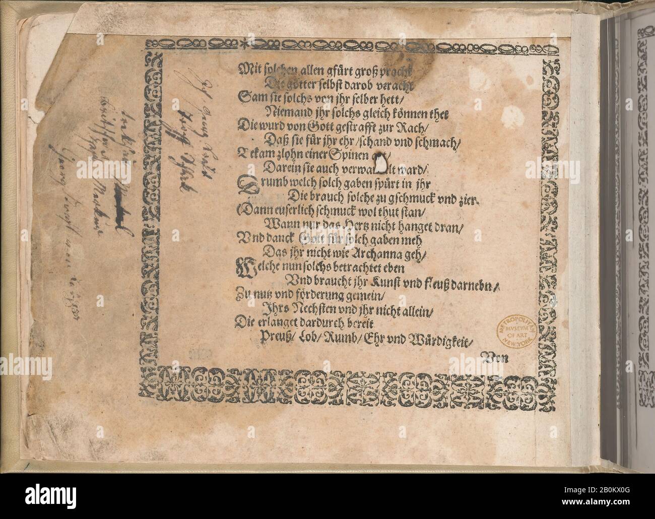 Johann Sibmacher, Schön Neues Modelbuch (page 4 verso), 1597, Woodcut, Total: 6 1/8 x 7 13/16 in. (15,5 x 19,8 cm Banque D'Images