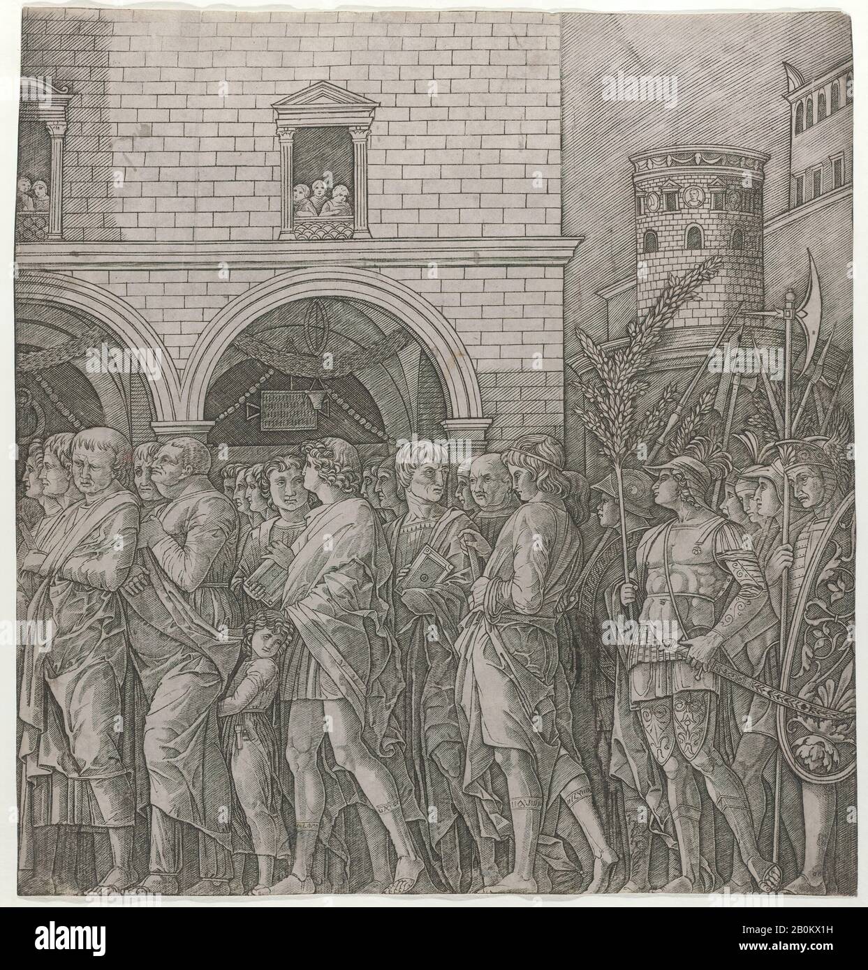 Attribué par Bartsch à Giovanni Antonio da Brescia, le triomphe de César: Les sénateurs, Attribué par Bartsch à Giovanni Antonio da Brescia (italien, actif CA. 1490–ca. 1525), Après Andrea Mantegna (Italienne, Isola Di Carturo 1430/31–1506 Mantua), 1470–1525, Gravure, Feuille (Taillée): 10 15/16 × 10 1/2 Po. (27,8 × 26,6 cm), tirages Banque D'Images Attribué par Bartsch à Giovanni Antonio da Brescia, le triomphe de César: Les sénateurs, Attribué par Bartsch à Giovanni Antonio da Brescia (italien, actif CA. 1490–ca. 1525), Après Andrea Mantegna (Italienne, Isola Di Carturo 1430/31–1506 Mantua), 1470–1525, Gravure, Feuille (Taillée): 10 15/16 × 10 1/2 Po. (27,8 × 26,6 cm), tirages Banque D'Images