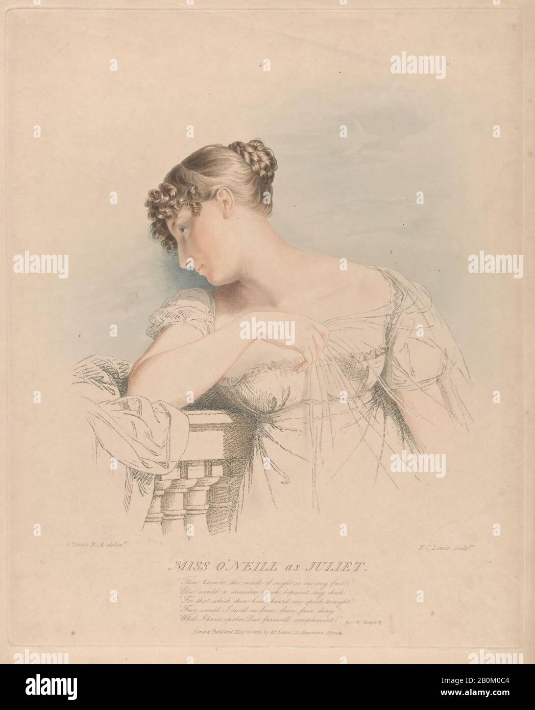 Conçu et publié par George Dawe, Mlle O'Neill comme Juliet, Frederick Christian Lewis, Senior (British, London 1779–1856 Enfield, Middlesex), Lady Elizabeth Wrixon-Becher (Irish, 1791–1872), William Shakespeare (British, Stratford-upon-Avon 1564–1616 Stratford-upon-Avon), 30 mai 1816, 16, 16, 16, 16, 16, 16, 16, 16, 16, 16, 16, 16 Et 1-16, 16, 16, 16. (41,3 × 33,3 cm), feuille : 17 3/16 × 13 13/16 po. (43,7 × 35,1 cm), tirages Banque D'Images