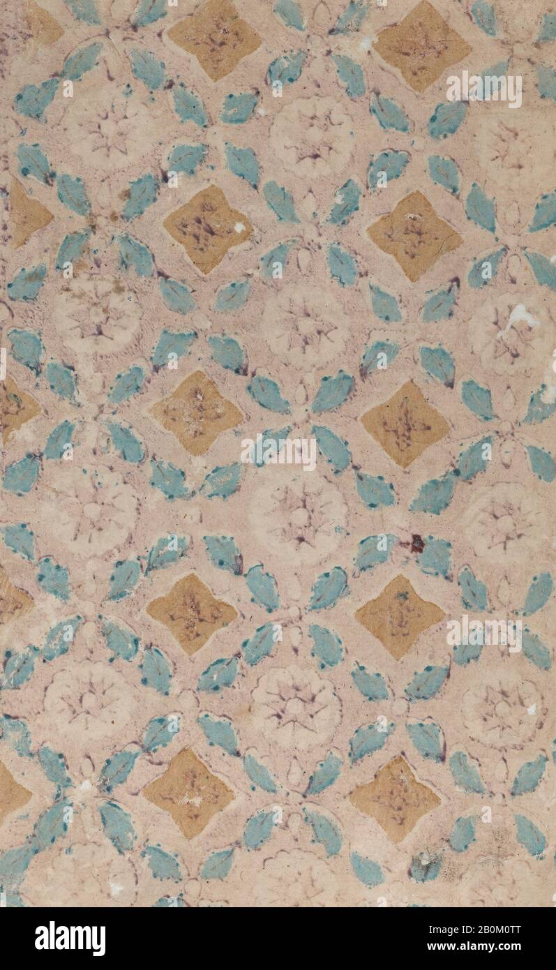 Anonyme, Deux feuilles à motifs géométriques, Anonymous, XVIIIe siècle, XVIIIe siècle, relief imprimé (bois ou métal), feuille (Haut): 7 9/16 × 10 13/16 in. (19,2 × 27,4 cm), feuille (Inférieure) : 7 3/4 × 10 15/16 po. (19,7 × 27,8 cm), tirages Banque D'Images