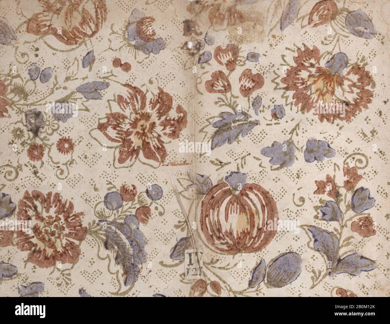 Anonyme, couverture de livre avec motif circulaire global, Anonymous, Italien, 18ème siècle, 18ème siècle, relief imprimé (bois ou métal), feuille: 6 5/16 × 8 1/4 in. (16 × 20,9 cm), tirages Banque D'Images