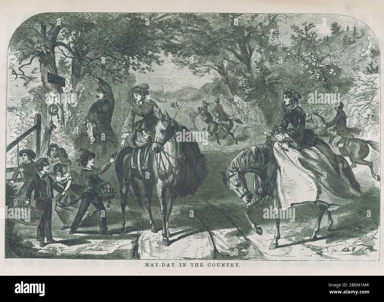 Après Winslow Homer, May-Day in the Country (Harper's Weekly, Vol. III), Après Winslow Homer (American, Boston, Massachusetts, 1836–1910 Prouts Neck, Maine), 30 avril 1859, gravure sur bois, image : 9 1/8 x 13 3/4 in. (23,2 x 34,9 cm), feuille : 11 9/16 x 16 1/8 po. (29,3 x 41 cm), tirages Banque D'Images