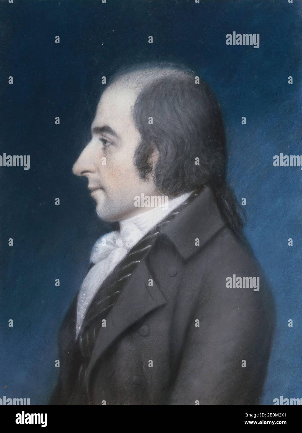 James Sharples, Albert Gallatin, Américain, James Sharples (Ca. 1751–1811), env. 1796, américain, Pastel sur papier vélin gris clair, 9 3/8 x 7 3/8 po. (23,8 x 18,7 cm), mises en plan Banque D'Images