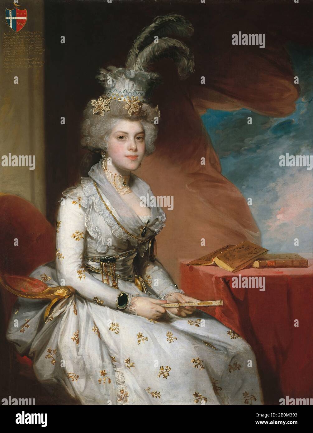 Gilbert Stuart, Matilda Stoughton De Jaudenes, Américain, Gilbert Stuart (Américain, North Kingston, Rhode Island 1755–1828 Boston, Massachusetts), 1794, Américain, Huile Sur Toile, 50 5/8 X 39 1/2 Po. (128,6 x 100,3 cm), Peintures Banque D'Images