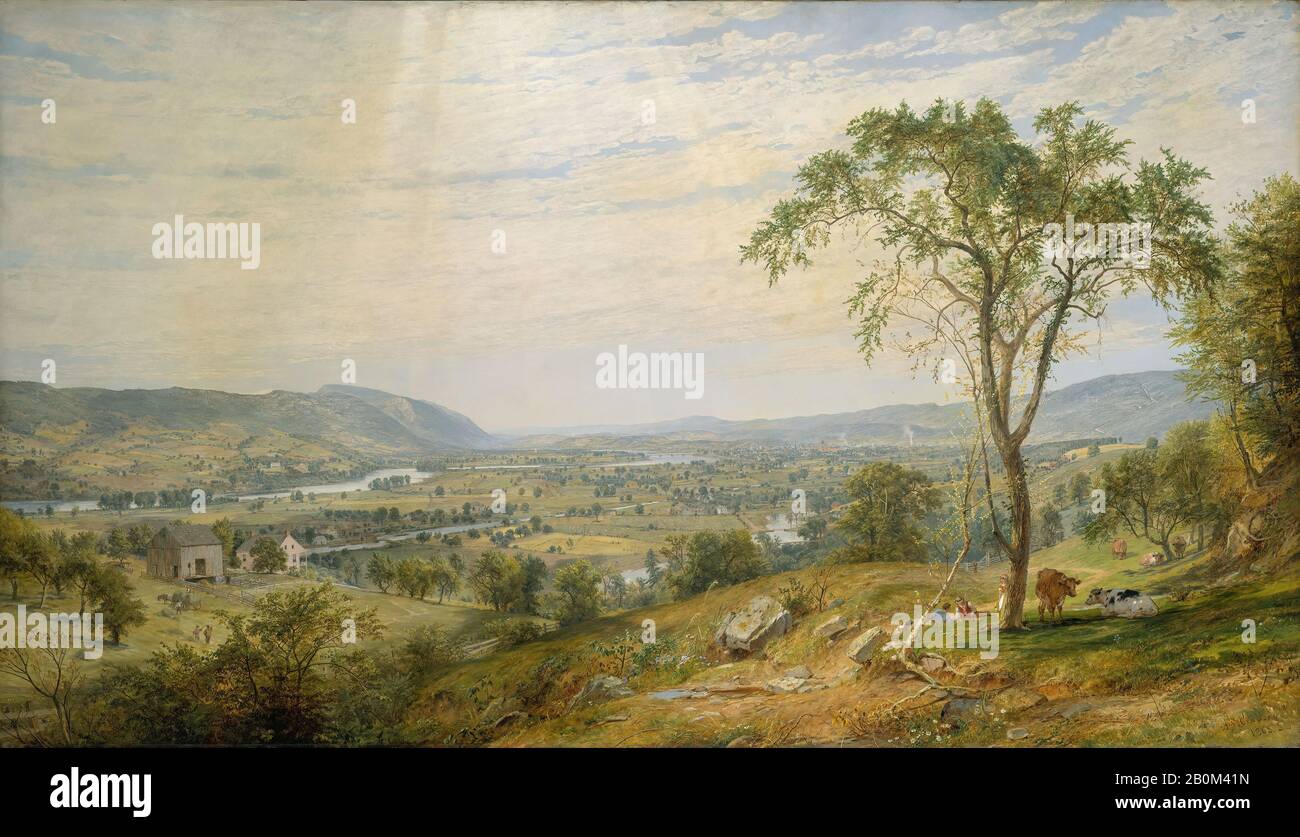 Jasper Francis Cropsey, La Vallée Du Wyoming, Américain, Jasper Francis Cropsey (Américain, Rossville, New York, 1823–1900 Hastings-On-Hudson, New York), 1865, Américain, Huile Sur Toile, 48 1/2 X 84 Po. (123,2 x 213,4 cm), Peintures Banque D'Images