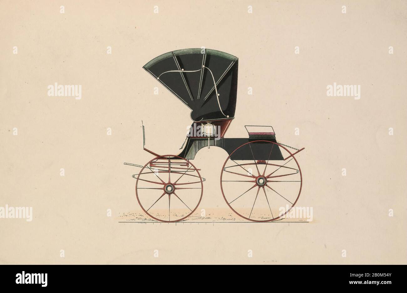 Brice Thomas, Design For Dog Cart Phaeton, No 669, de le Guide du Carrossier, vers. 1870, lithographie Colorée avec coloration à la main et gomme arabique, feuille : 6 3/8 x 9 1/4 in. (16,2 x 23,5 cm), tirages Banque D'Images