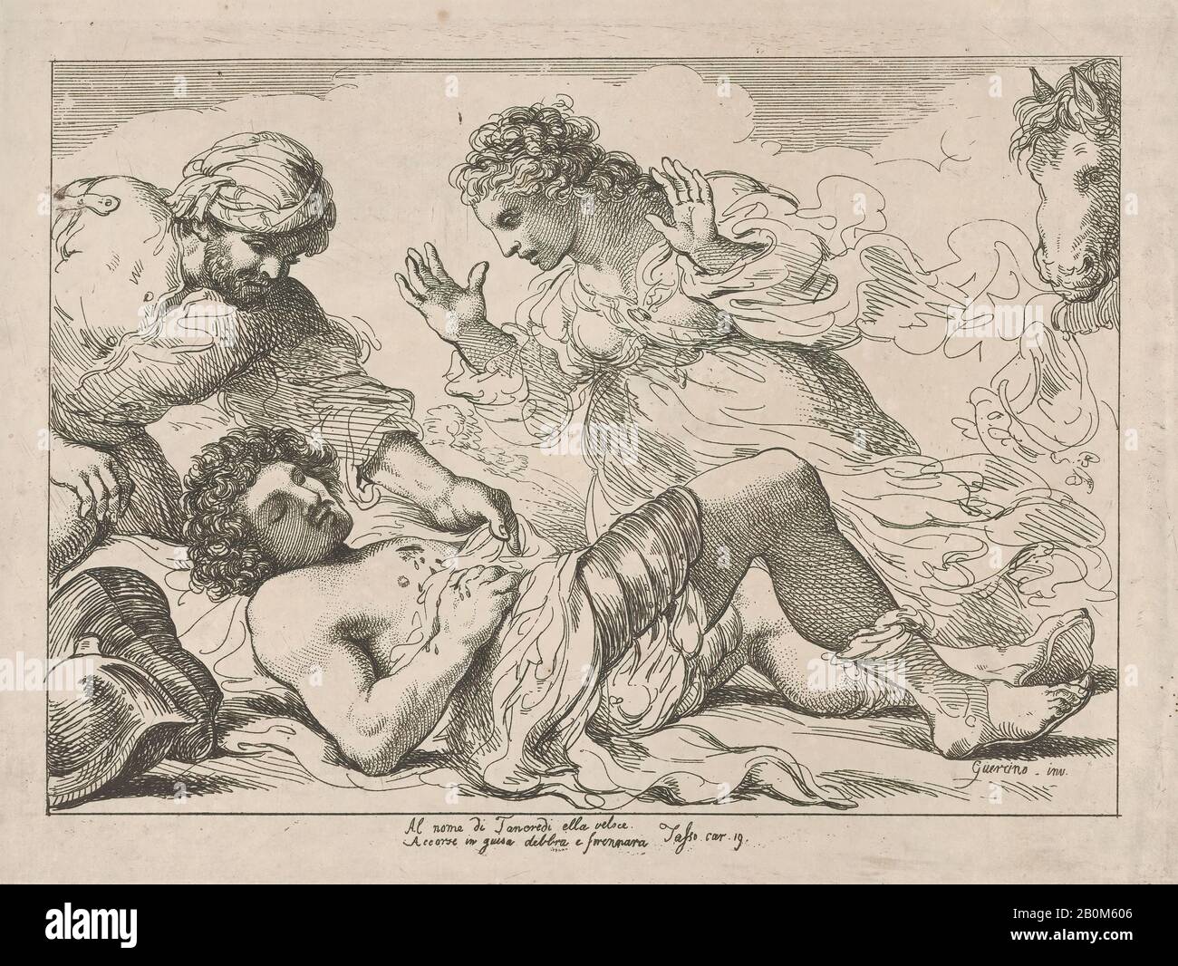 (?) Thomas Rowlandson, Erminia Découvre Les Blessés Tancred (De Tasso, Gerusalemme Liberata), Impressions Des Dessins Modernes (?), Après (?) Giovanni Battista Pasqualini (Italien, 1595–1631), Après Guercino (Giovanni Francesco Barbieri) (Italien, Cento 1591–1666), Bologne Ca. 1790, gravure, plaque : 10 1/4 × 13 3/4 in. (26 × 35 cm), feuille : 10 11/16 × 13 7/8 po. (27,2 × 35,2 cm), tirages Banque D'Images