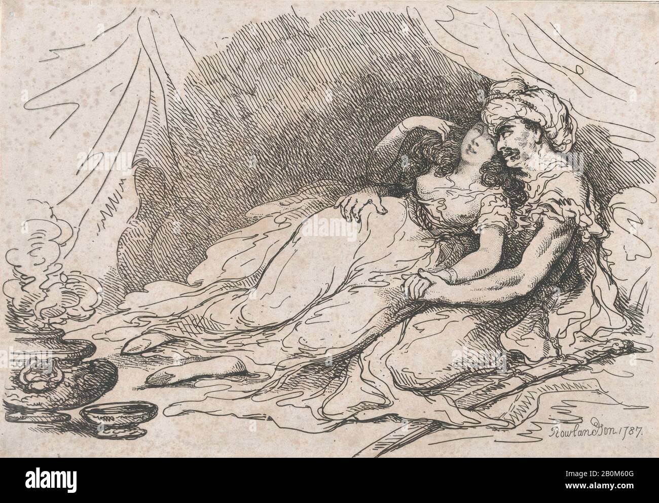 Thomas Rowlandson, Amour à l'est, Imitations des dessins Modernes, 1787, Etching, feuille: 6 13/16 × 9 13/16 in. (17,3 × 25 cm), tirages Banque D'Images