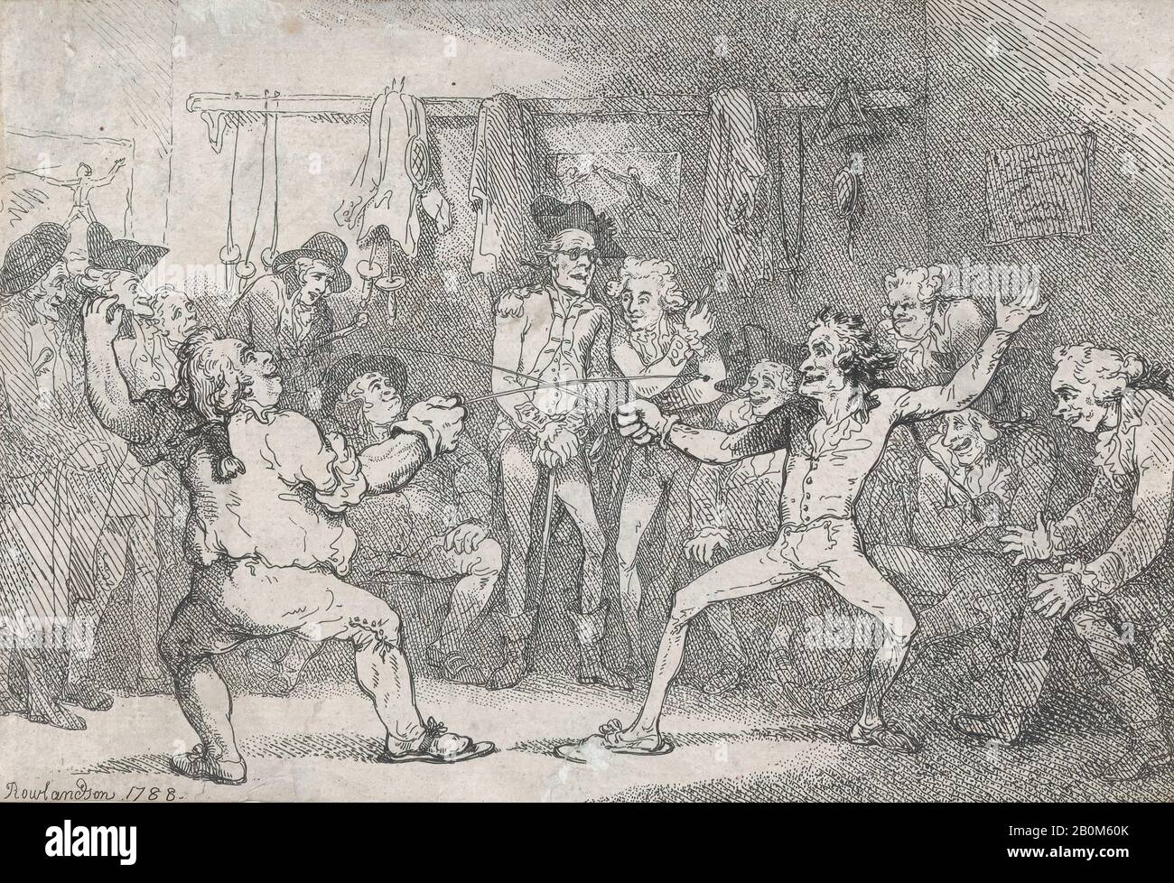 Thomas Rowlandson, Un Match D'Escrime, Imitations De Dessins Modernes, 29 Décembre 1788, Gravure, Feuille: 6 11/16 × 9 13/16 Po. (17 × 25 cm), tirages Banque D'Images