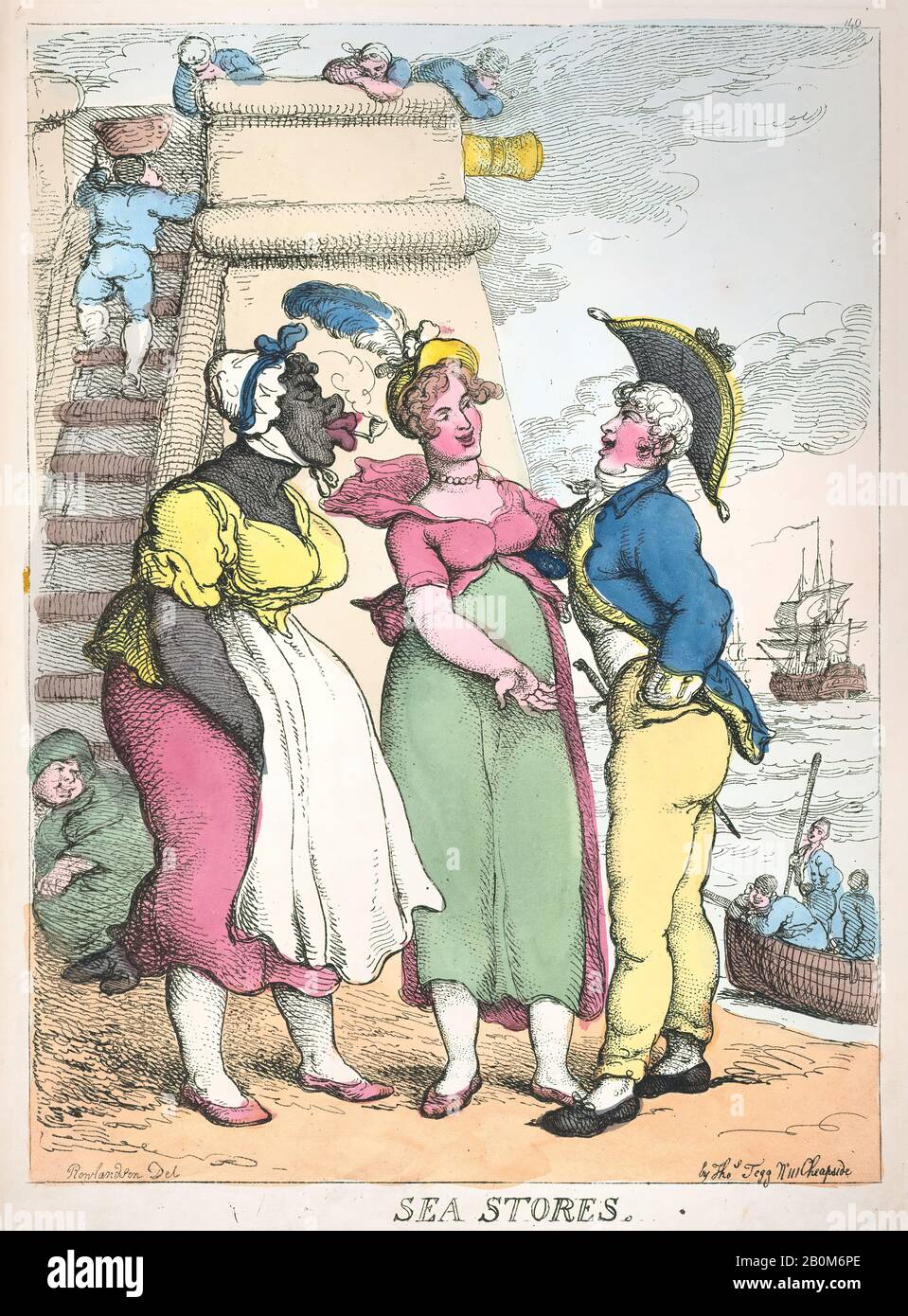 Thomas Rowlandson, Sea Stores, Thomas Rowlandson (British, London 1757–1827 London), 25 Mars 1812, Gravure De Couleur Manuelle, Plaque : 13 11/16 × 9 11/16 In. (34,8 × 24,6 cm), feuille : 14 × 10 po. (35,6 × 25,4 cm), tirages Banque D'Images