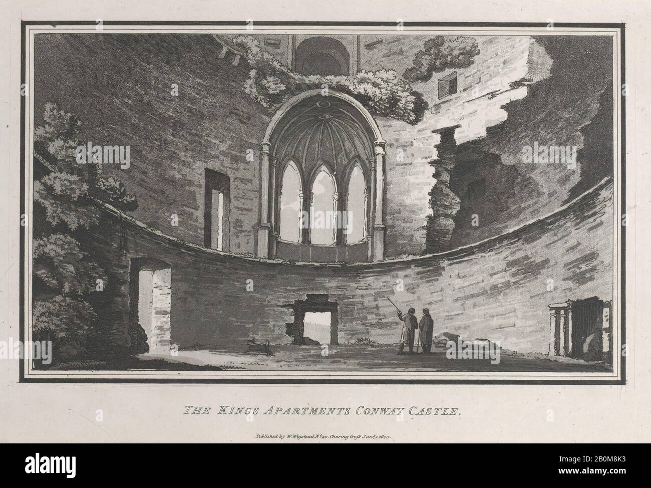 John Hill, The Kings Apartments Conway Castle, de 'Remarques sur un tour au nord et au sud du Pays de Galles, en l'an 1797', 'Remarques sur un tour au nord et au sud du Pays de Galles, en l'an 1797, John Hill (britannique, CA. 1714–1775), Après Thomas Rowlandson (British, London 1757–1827 London), Henry Wigstead (British, 1745?–1800 Margate), 1799–1800, Etching Et Aquatint, Feuille : 5 3/8 × 7 15/16 In. (13,6 × 20,2 cm), tirages Banque D'Images