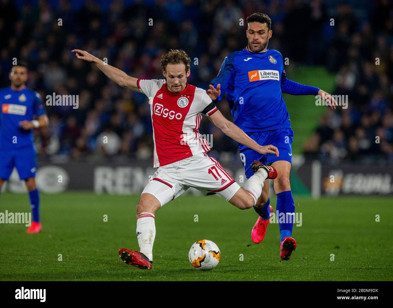 Daley Blind of AFC Ajax vu en action pendant le match de la Ligue Europa de l'UEFA de 8 première jambe entre Getafe CF et AFC Ajax Amsterdam au Colisée Alfonso Perez à Getafe.(score final; Getafe CF 2:0 AFC Ajax) Banque D'Images