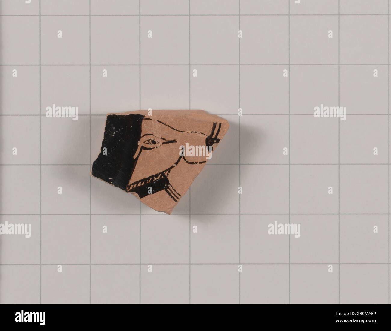 Fragment de terre cuite d'un kylix (tasse à boire), grec, Attique, archaïque, date fin du sixième siècle avant J.-C., grec, Attique, Terre Cuite; figure rouge, Vases Banque D'Images