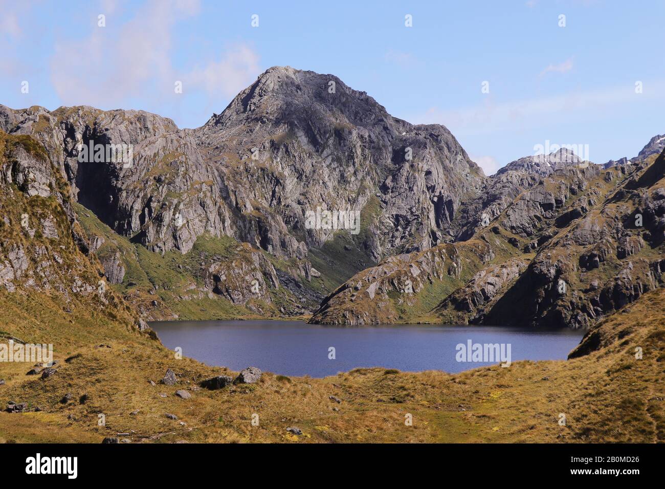 Lac Harris, à mi-chemin du célèbre circuit de Routeburn en Nouvelle-Zélande Banque D'Images