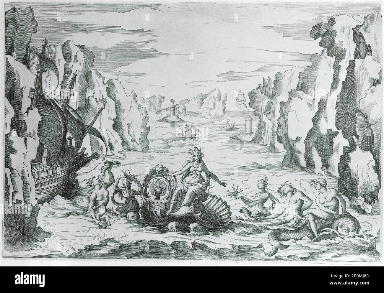 Après Bernardo Buontalenti (Bernardo delle Girandole), Album avec des tirages enregistrant les festivités et les décorations organisées à Florence pour le 1589 mariage de l'Archiduc Ferdinand de Médicis et Christine de Lorraine, Après Bernardo Buontalenti (Bernardo delle Girandole) (italien, Florence CA. 1531–1608 Florence), Orazio Scarabelli (Italien, Florence active, CA. 1589), Epifanio d'Alfiano (italien, CA. 1581–1607), 1589–1592, décapage, Total : 10 9/16 x 15 13/16 x 9/16 po. (26,8 x 40,1 x 1,4 cm Banque D'Images