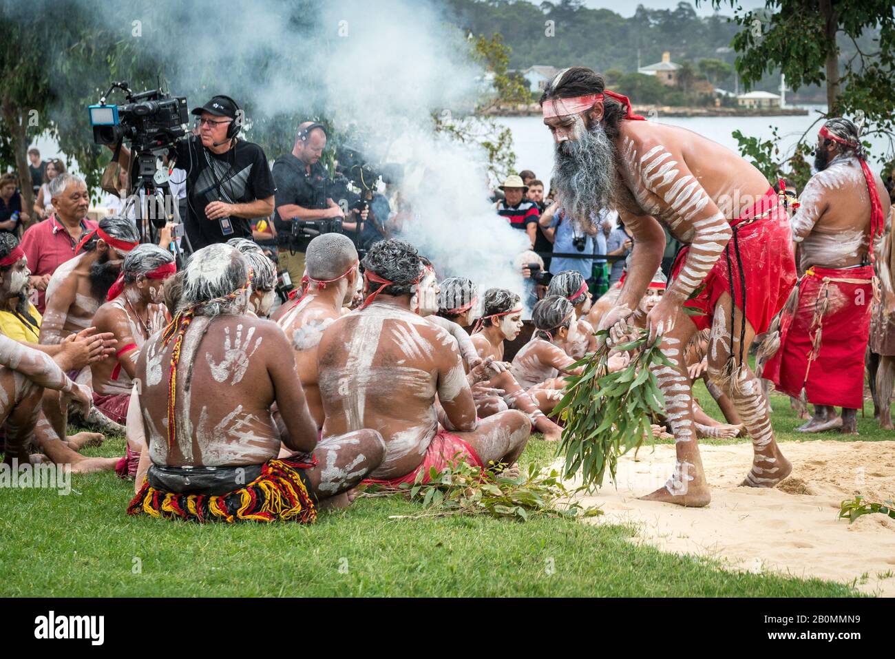 Sydney, Nouvelle-Galles du Sud, Australie, 26 janvier 2018 : les Australiens célèbrent la plus ancienne culture vivante au monde à Walumil Pelouses, réserve de Barangaroo, Sydney. Banque D'Images