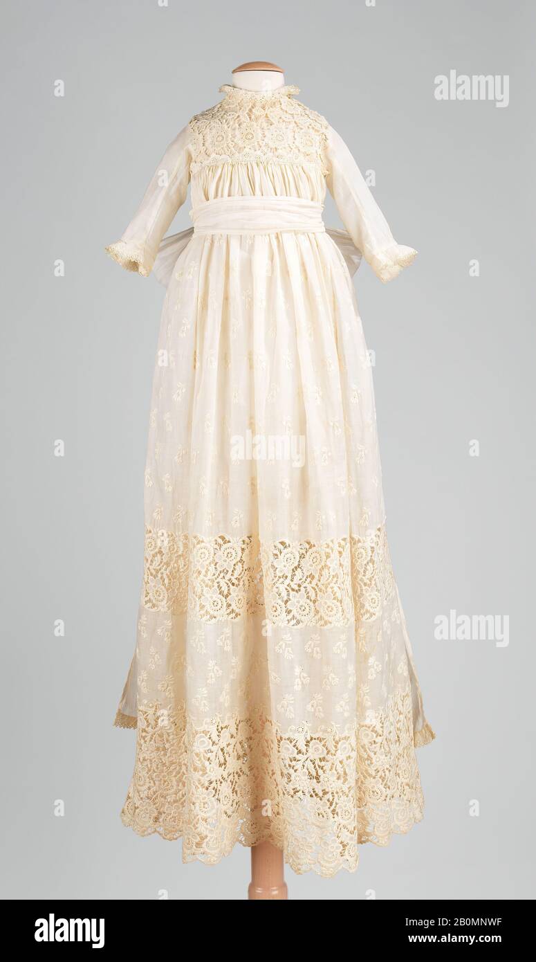 Robe de baptême, américaine, 1890, américaine, coton Banque D'Images