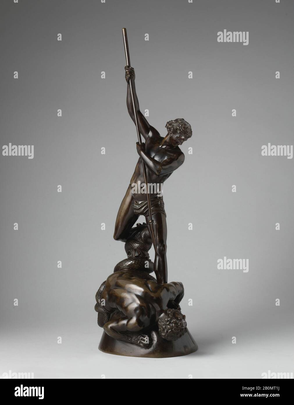 Coulé Par Edward William Wyon, Saint Michael Overcoming Satan, British, London, Pièce Par Edward William Wyon (British, 1811–1885), Fondée Sur Une Composition De John Flaxman (British, York 1755–1826 London), 1842, British, London, Bronze, Hauteur: 20 3/4 In. (52,7 cm), Sculpture-Bronze Banque D'Images