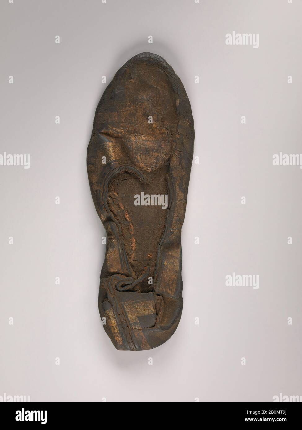 Sandal, du 3ème au XIIe siècle, Fait en Egypte, cuir et papyrus, L. 9 13/16 in. (25 cm), cuir Banque D'Images