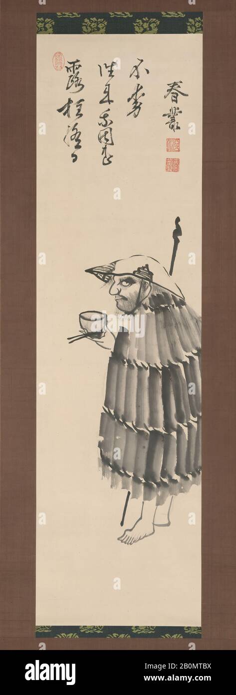 Shunsō Joshu, le Monk Daitō Kokushi comme Beggar, Japon, période Edo (1615–1868), Shunsō Joshu (japonais, 1750–1839), début du XIXe siècle, Japon, défilement suspendu; encre sur papier, image: 39 x 11 po. (99,1 x 27,9 cm), Peintures Banque D'Images