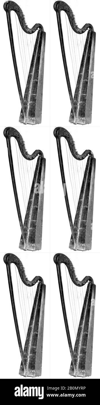 Harpe, française, XVIIIe siècle, France, française, divers matériaux, H. 56 11/16 x W. 10 5/8 in. (144 x 27 cm), Mordophone-Harp Banque D'Images