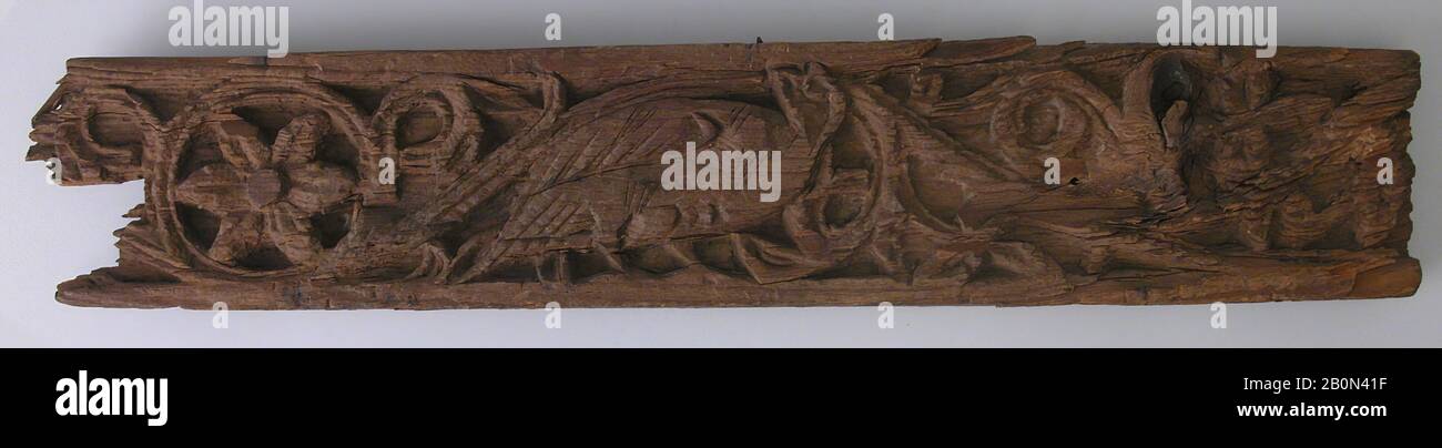 Panneau, 6ème siècle, Fait en Egypte, Bois; sculpté, Bois Banque D'Images