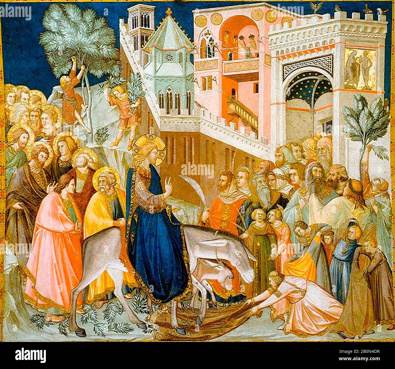 Jésus-Christ entrant à Jérusalem - Pietro Lorenzetti, vers 1320 Banque D'Images