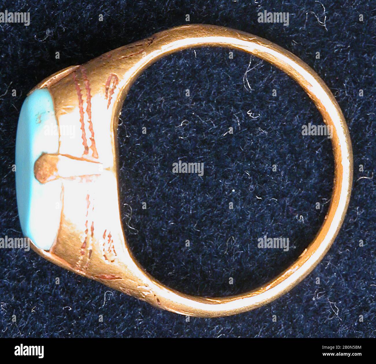 Ring, du XIIe au XIIIe siècle, A Trouvé l'Iran, Gurgan, la pierre d'or et turquoise, Bijoux Banque D'Images