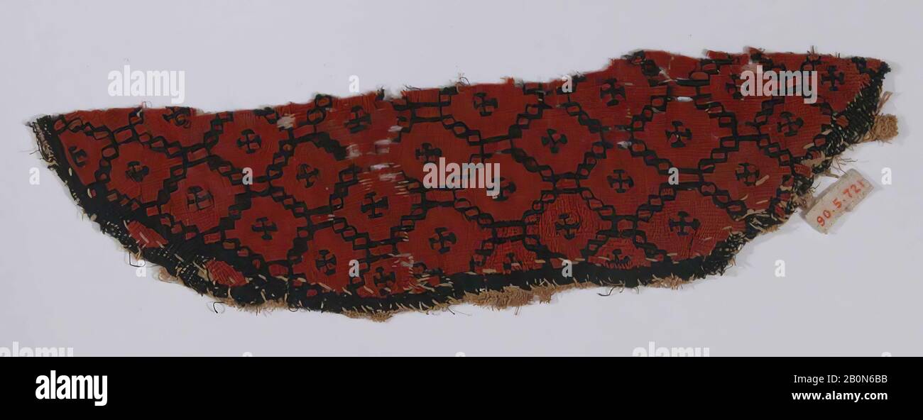 Fragment, du 5ème au 6ème siècle, Attribué à l'Egypte, laine; tissage tapisserie, 9 13/16 in. Haut 2 3/4 in. Large (25 cm de haut 7 cm de large), textiles Banque D'Images