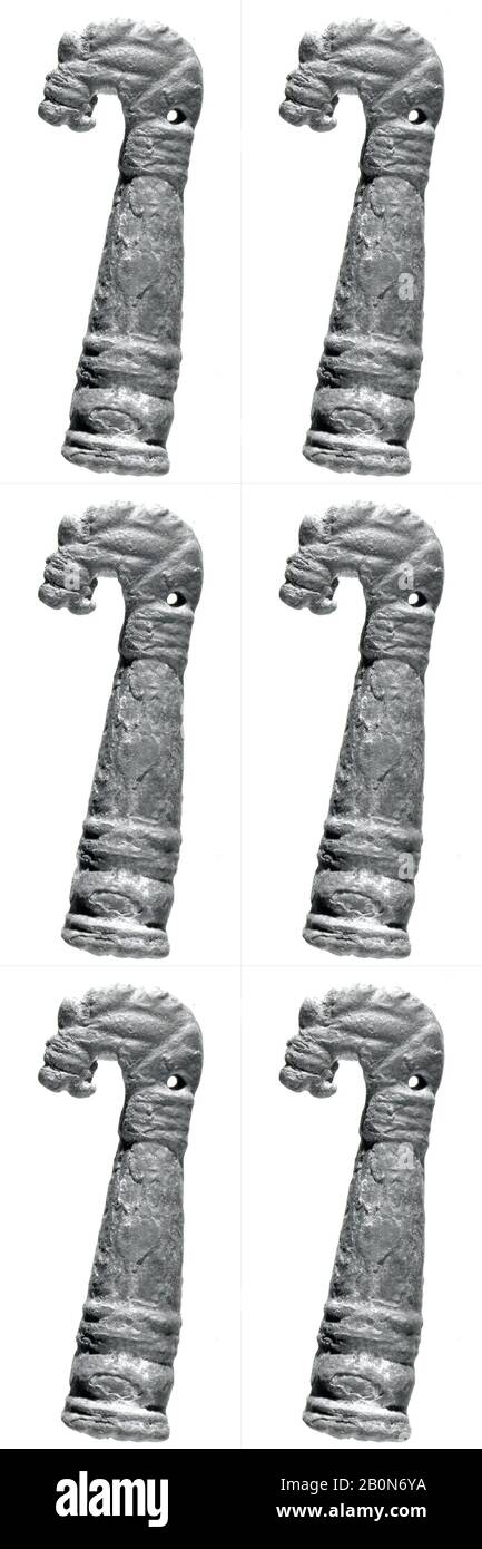 Cachet (avec manche à cheval) au design géométrique, iranien, âge de fer, Date CA. 8ème–7ème siècle C.-B. (?), Iran, Iran, fer, 1,77 po. (4,5 Cm), Joints Pour Timbres-Métaux Banque D'Images
