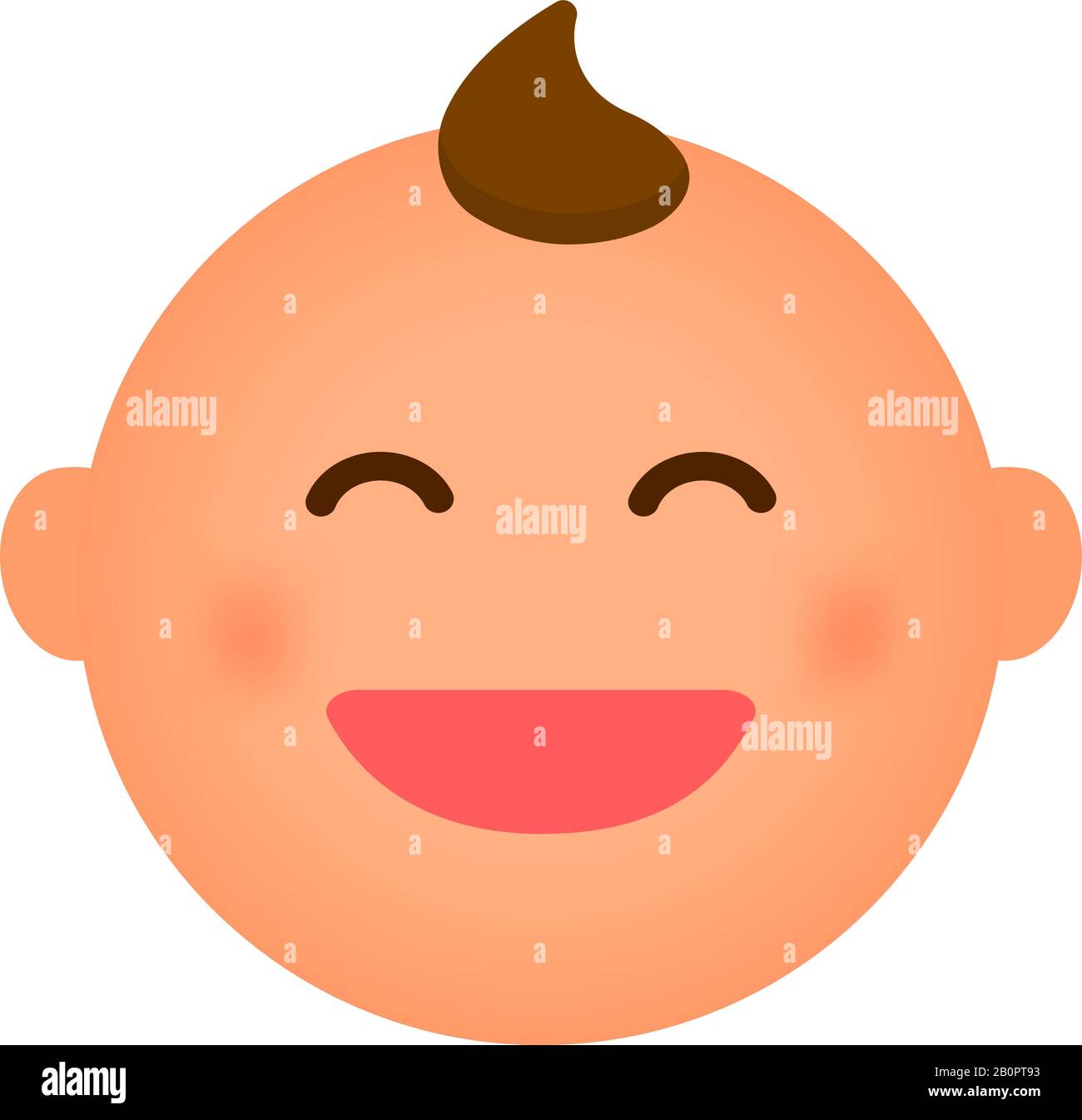 Dessin Anime Bebe Visage Emoticone Illustration Vectorielle Sourire Image Vectorielle Stock Alamy