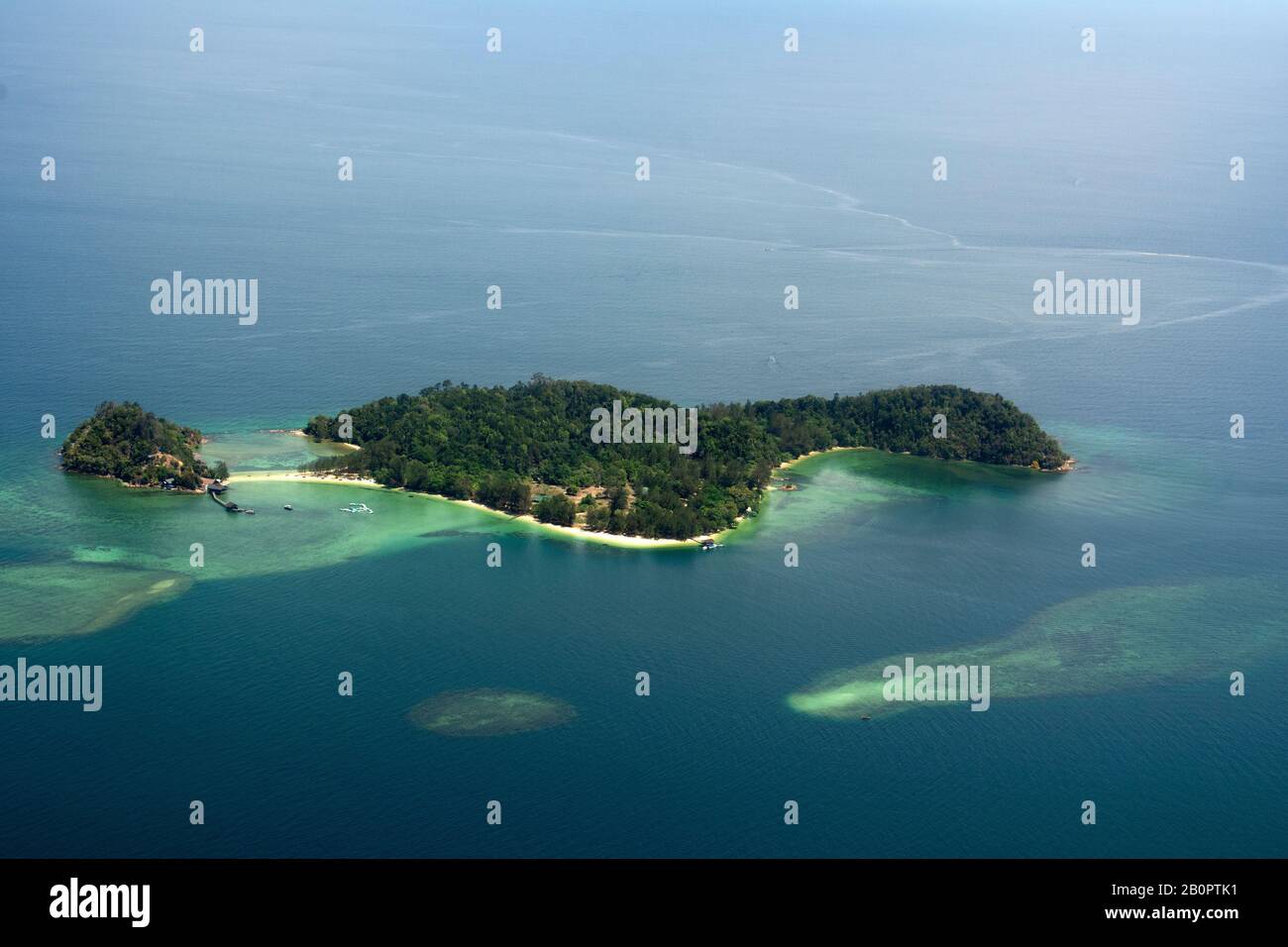 Vue aérienne de l'île de Dinawan, Sabah, Malaisie Banque D'Images