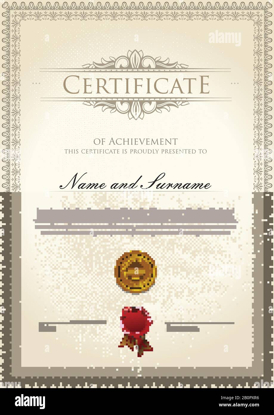 Certificat vintage avec ornement Illustration de Vecteur