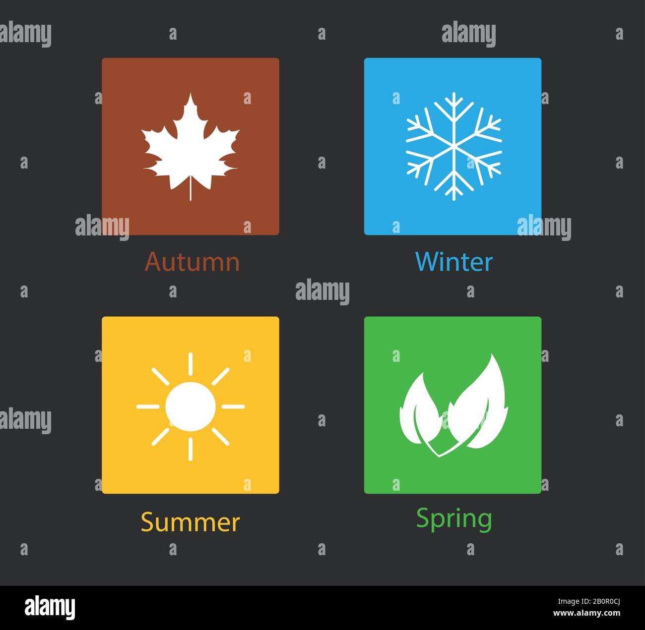 Icône quatre saisons. Illustration vectorielle, conception plate. Illustration de Vecteur