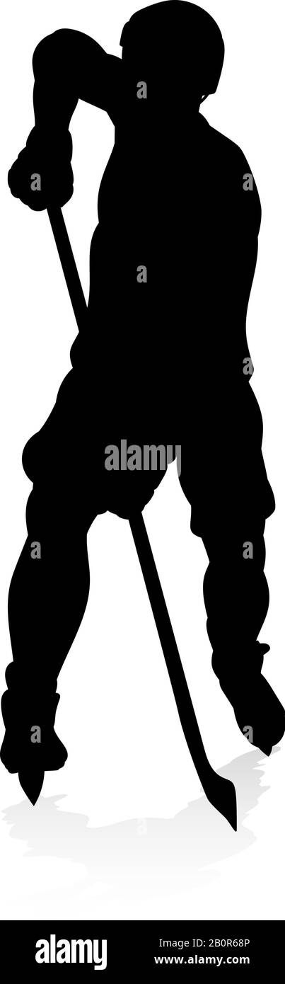 Joueur de Hockey sur glace d'ossature Illustration de Vecteur