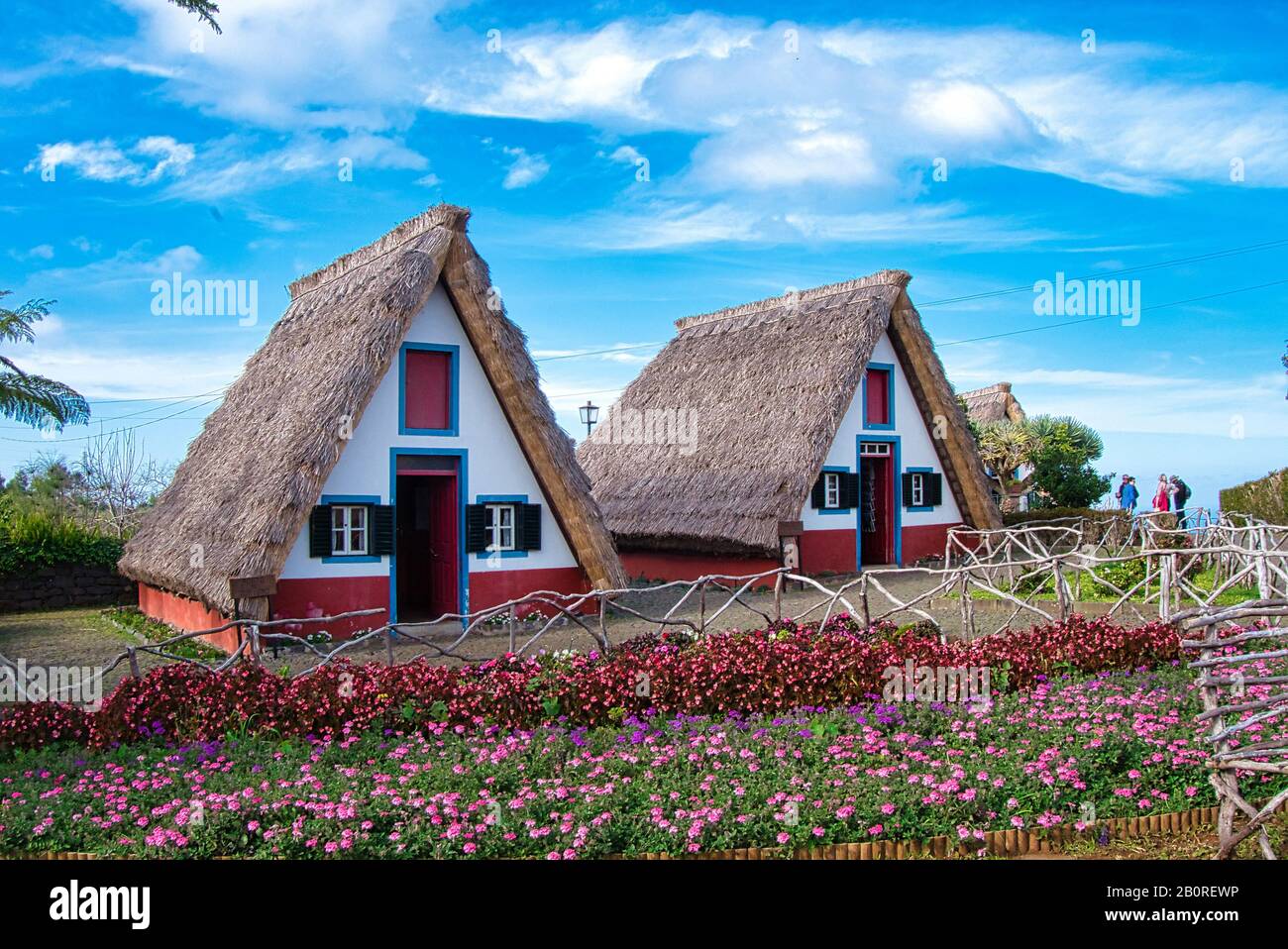 Maisons à ossature A, Santana, Madère Banque D'Images