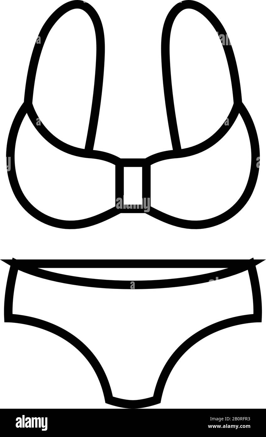 Icône de ligne de bikini, signe concept, illustration vectorielle de contour, symbole linéaire. Illustration de Vecteur