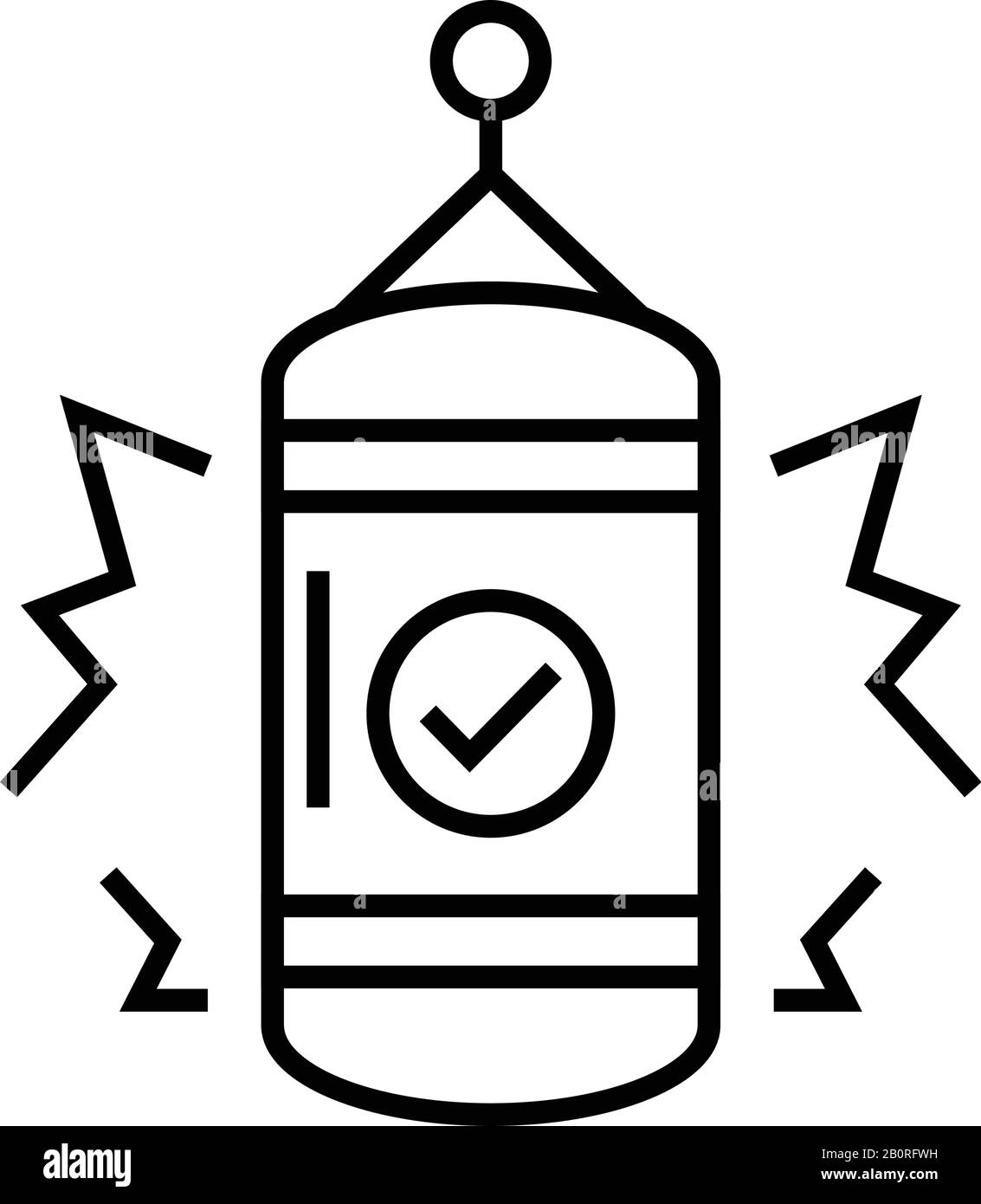 Icône de ligne de boxe, signe de concept, illustration vectorielle de contour, symbole linéaire. Illustration de Vecteur