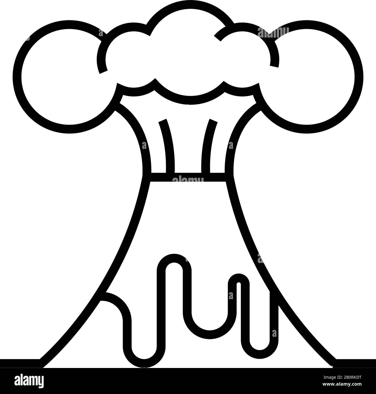 Icône de ligne Volcano active, signe concept, illustration vectorielle, symbole linéaire. Illustration de Vecteur