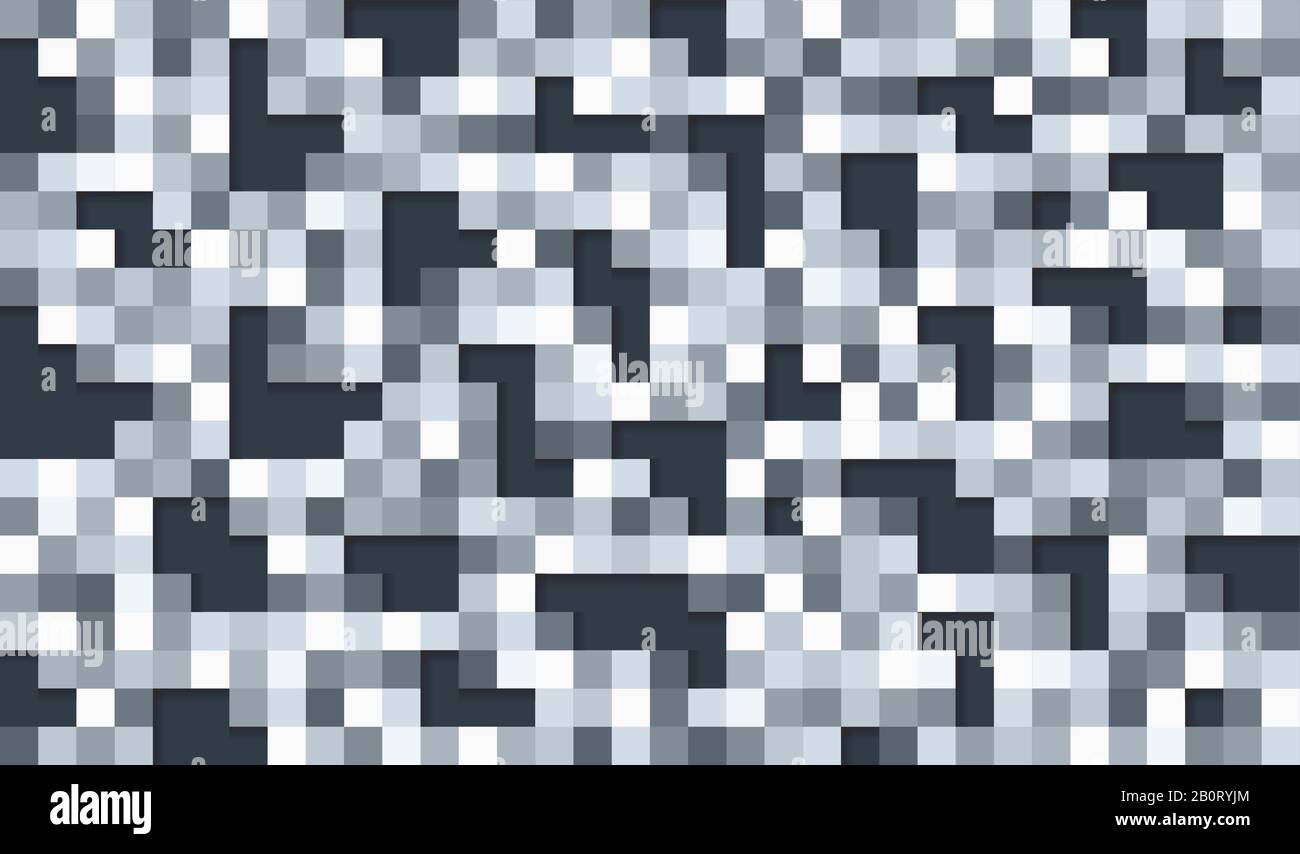 Tuiles chatoyantes abstraites sur le mur. Arrière-plan de pixels transparent avec trous et ombres. Illustration de Vecteur
