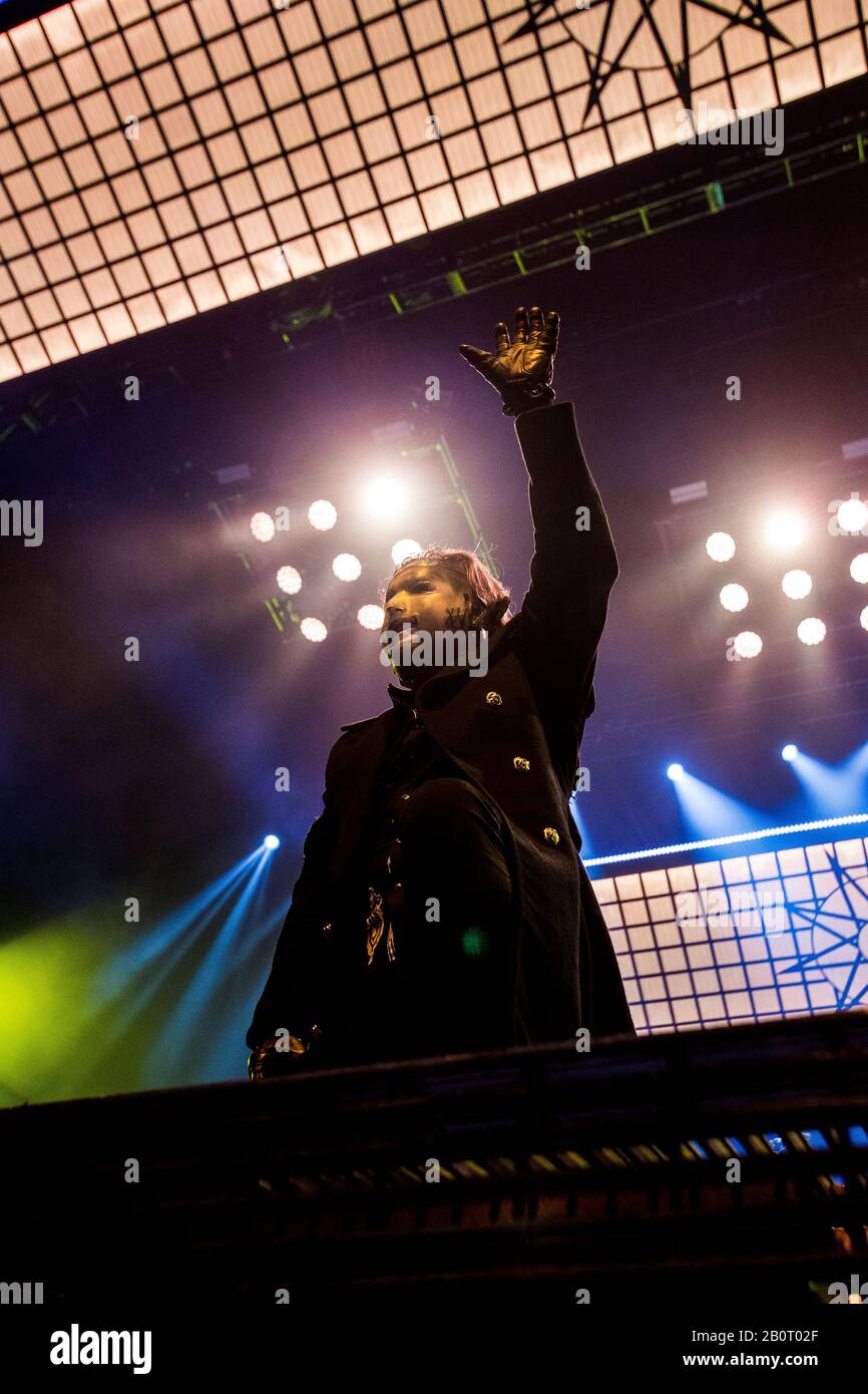 Copenhague, Danemark. 20 février 2020. Le groupe américain en métal lourd Slipknot se produit un concert en direct à la Royal Arena de Copenhague. Ici, le chanteur Corey Taylor est vu en direct sur scène. (Crédit Photo: Gonzales Photo - Lasse Lagoni). Banque D'Images