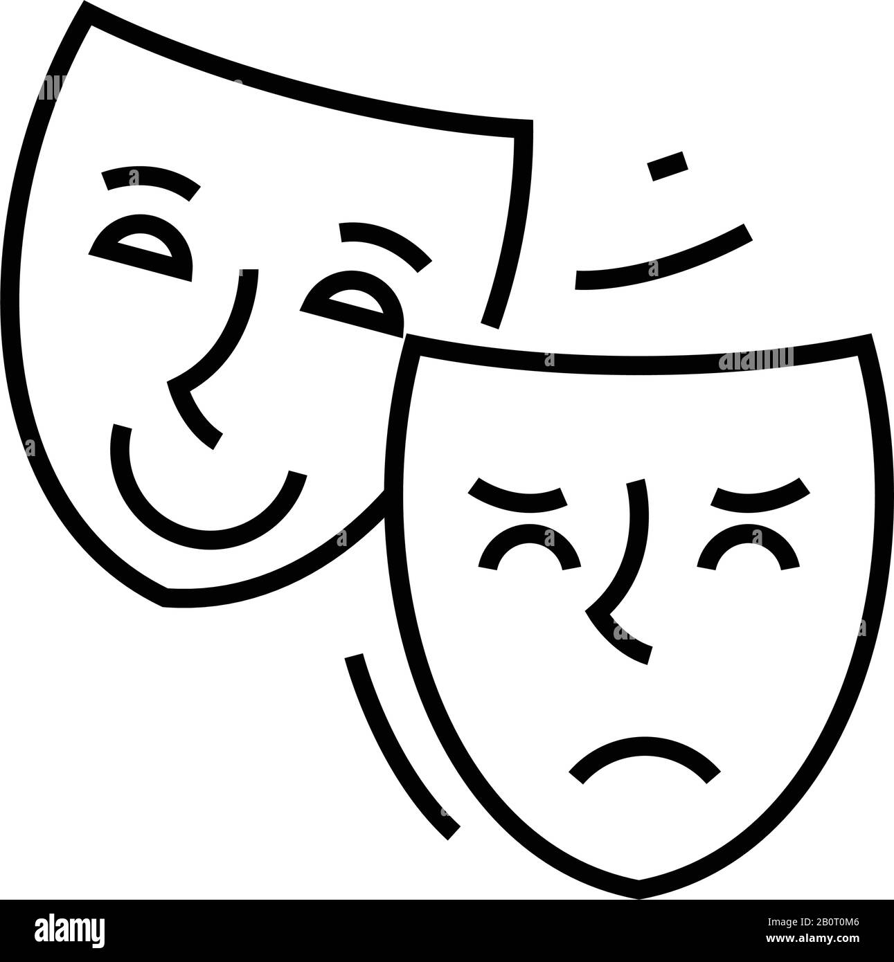 Icône de ligne de masque d'action, signe de concept, illustration de vecteur de contour, symbole linéaire. Illustration de Vecteur