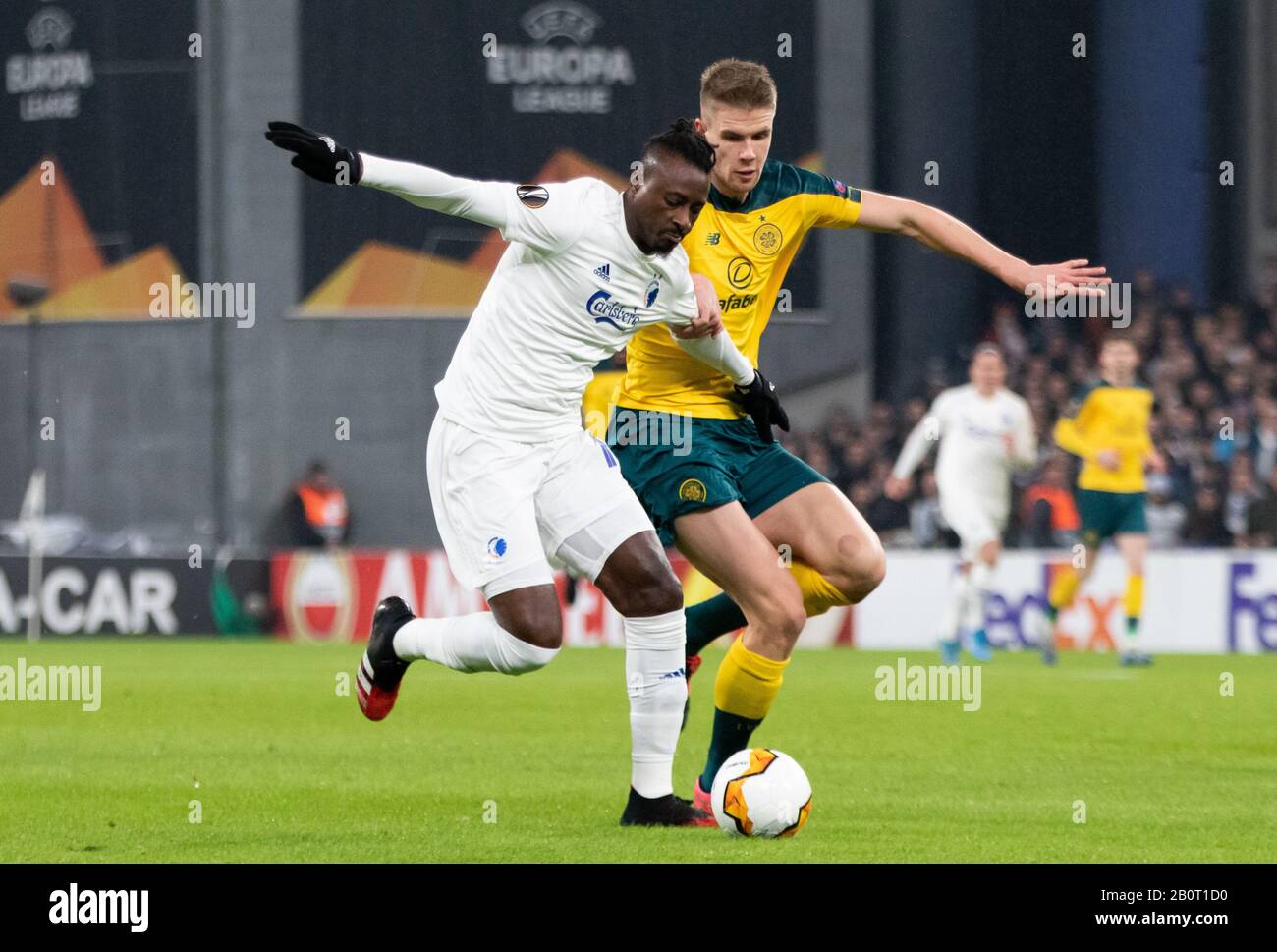 Copenhague, Danemark. 20 février 2020. Dame n''oye (14) du FC Copenhague et Kristoffer Vassbakk Ajer (35) du Celtic vu lors du match de l'UEFA Europa League entre le FC Copenhague et le Celtic à Telia Parken à Copenhague. (Crédit Photo: Gonzales Photo/Alay Live News Banque D'Images