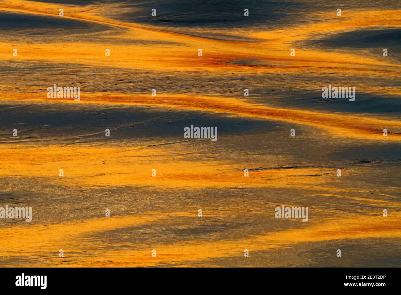Réflexion dans l'eau au coucher du soleil, Pays-Bas Banque D'Images