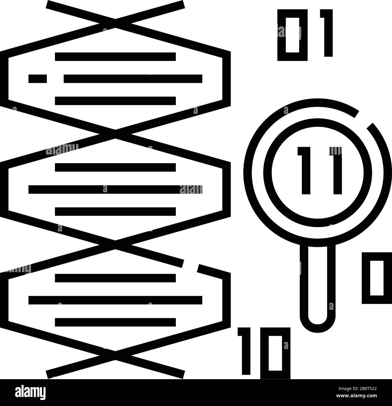 Icône de la ligne de recherche biologique, signe conceptuel, illustration vectorielle, symbole linéaire. Illustration de Vecteur