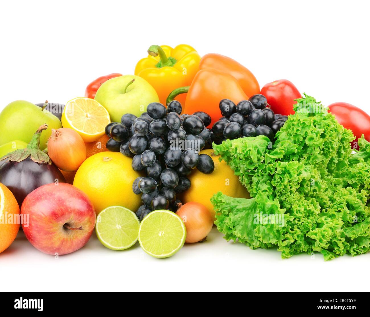 Fruits et légumes isolated on white Banque D'Images