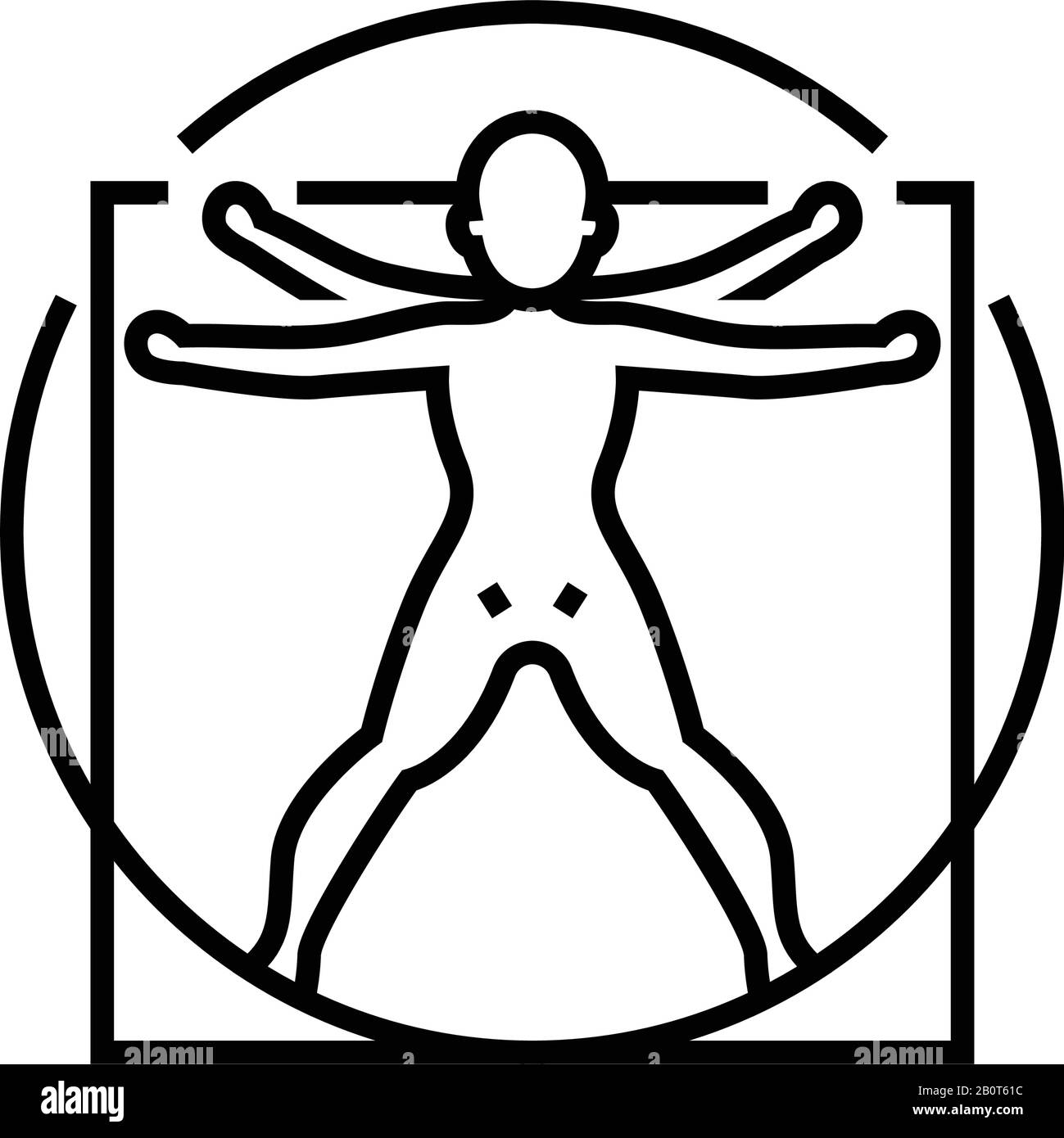 Icône de la ligne de connaissance du corps, signe concept, illustration vectorielle, symbole linéaire. Illustration de Vecteur