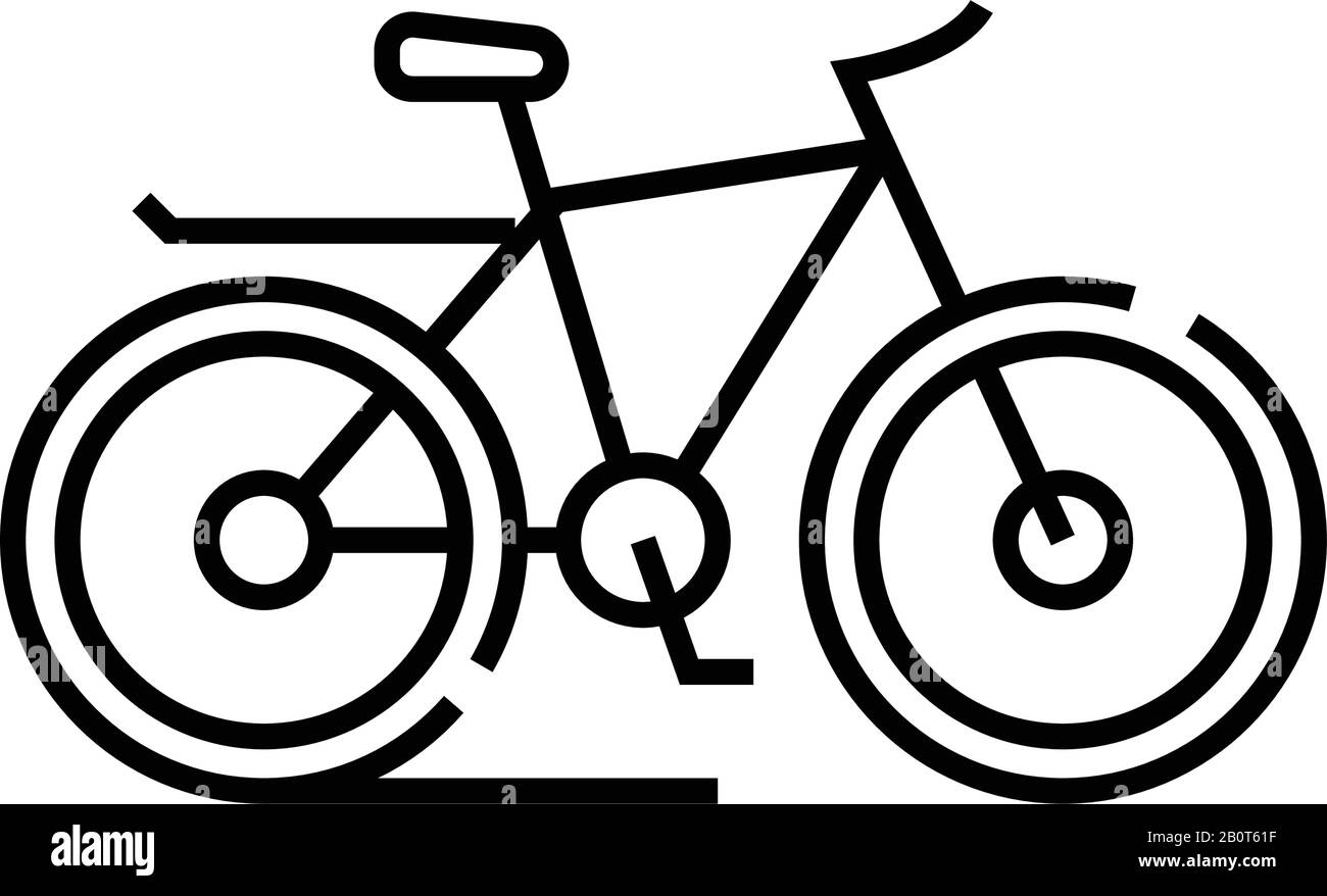 Icône de ligne de vélo, signe concept, illustration vectorielle de contour, symbole linéaire. Illustration de Vecteur