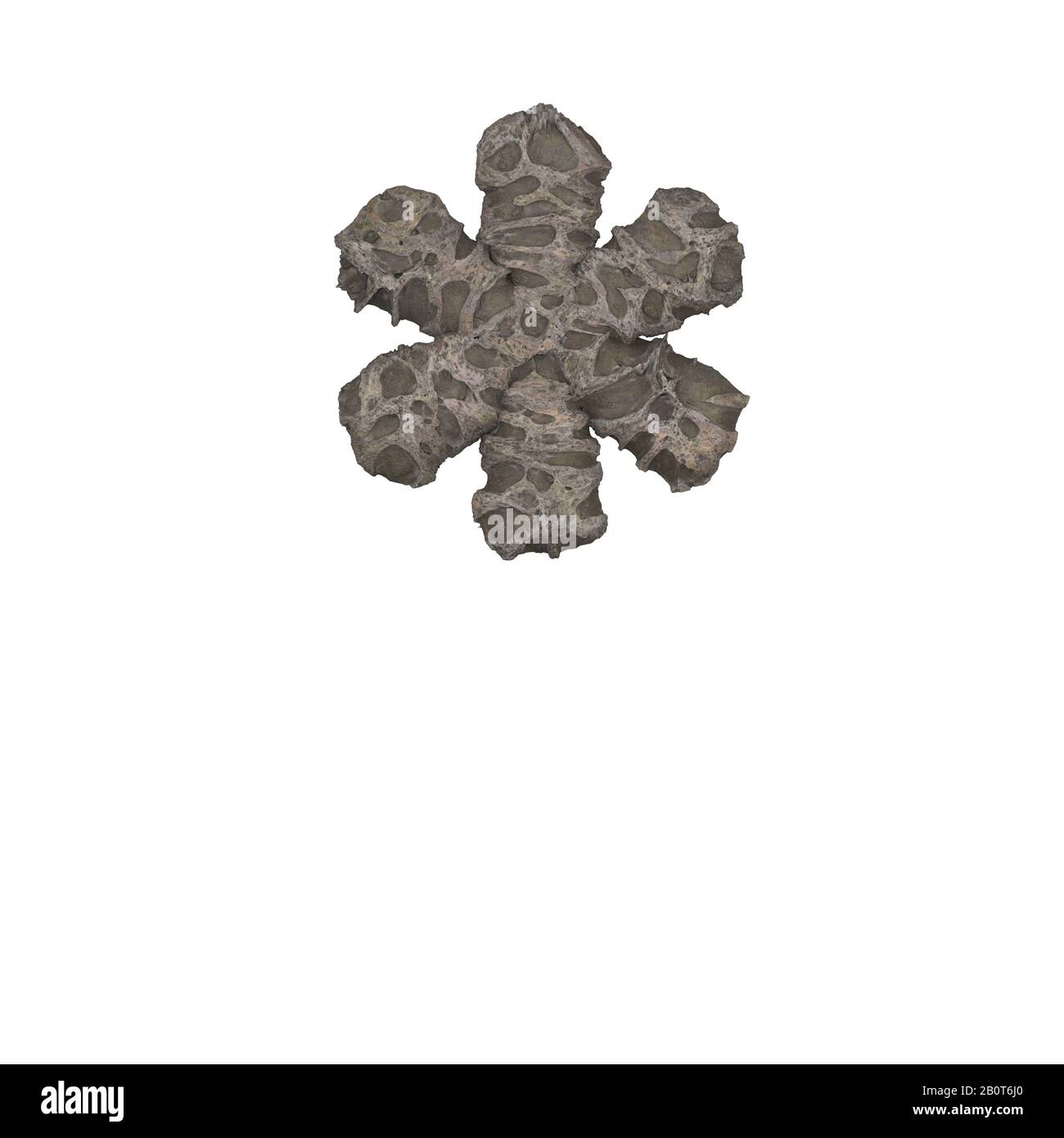 Lettre de pierre poreuse sur fond blanc - rendu tridimensionnel Banque D'Images